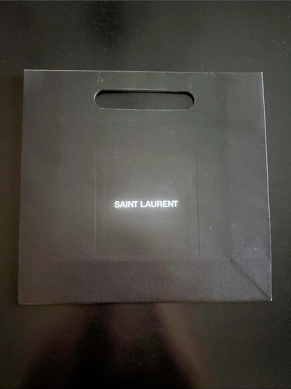Saint Laurent Black Paper Shopping Bag Tote in Black - Picture 2 of 2